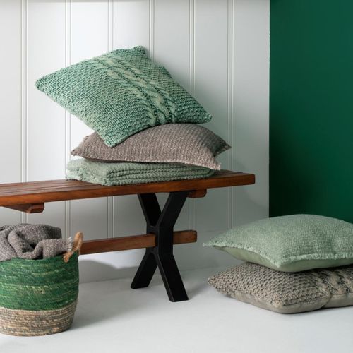 Plaid Uni "effiloché" 130x180cm Vert