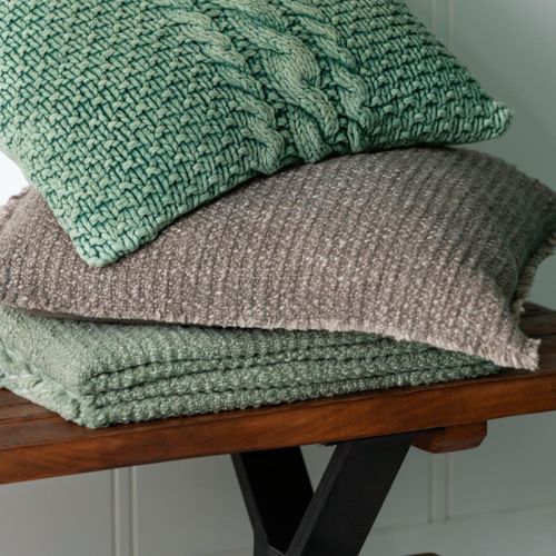 Plaid Uni "effiloché" 130x180cm Vert