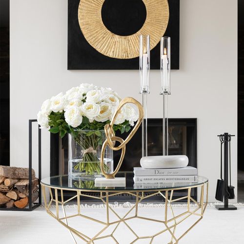 Chandelier Design En Verre "moira" 80cm Transparent