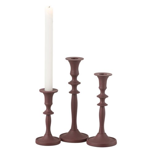 Lot De 3 Chandeliers "lise" 23cm Bordeaux