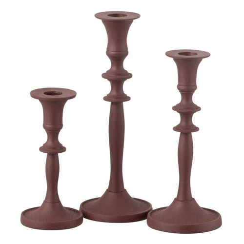 Lot De 3 Chandeliers "lise" 23cm Bordeaux