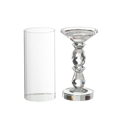 Photophore Design En Cristal "marie" 42cm Transparent