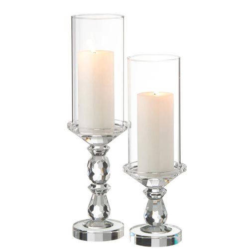 Photophore Design En Cristal "marie" 42cm Transparent