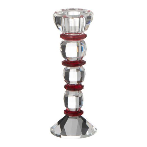 Chandelier Design En Cristal "annie" 18cm Transparent et Rouge