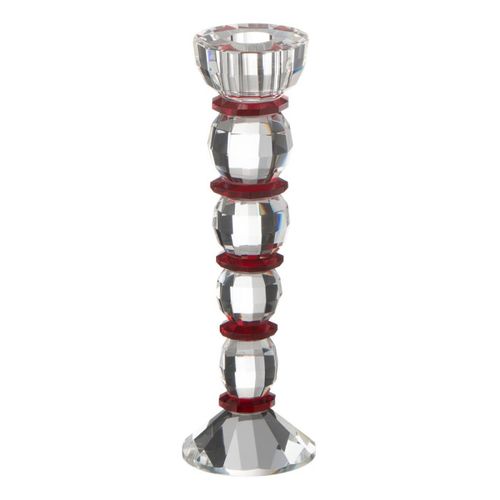 Chandelier Design En Cristal "annie" 22cm Transparent et Rouge