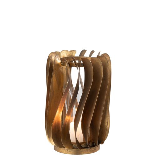 Photophore Design En Métal "tina" 26cm Or