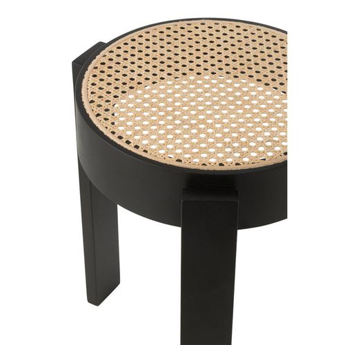 Tabouret Rond En Bois "pune" 44cm Noir