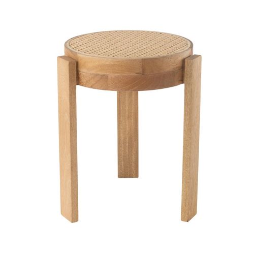 Tabouret Rond En Bois "pune" 44cm Naturel