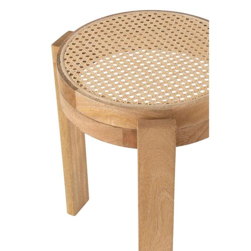 Tabouret Rond En Bois "pune" 44cm Naturel