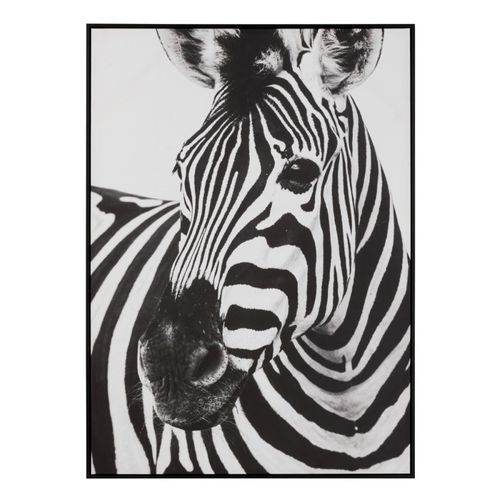 Tableau Imprimé Déco "zèbre" 103x143cm Noir et Blanc