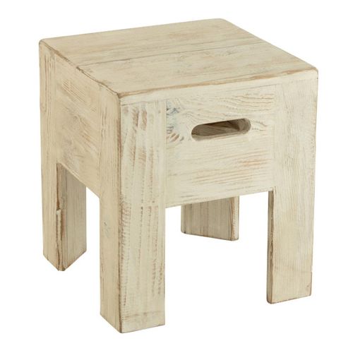 Tabouret En Bois "will" 40cm Blanc