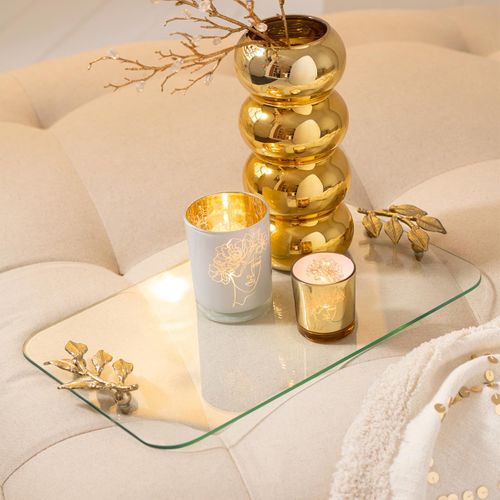 Plateau En Verre Feuille "ofelia" 50cm Transparent