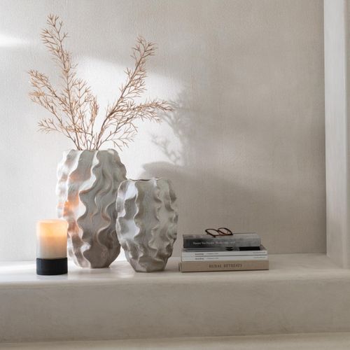 Photophore Design "ray" 20cm Gris et Noir