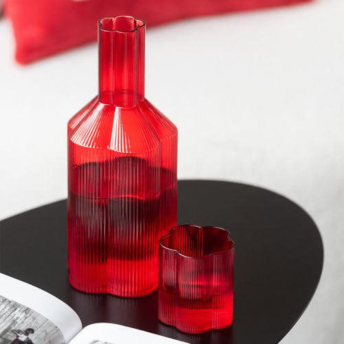 Carafe En Verre "fiole" 27cm Rouge