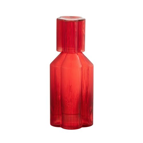 Carafe En Verre "fiole" 27cm Rouge