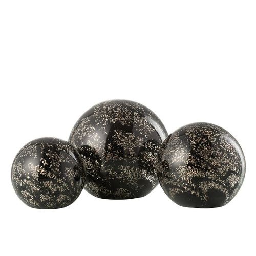 Presse-papier En Verre "stardust" 12cm Noir et Doré