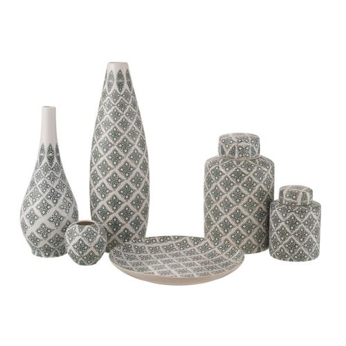 Vase Poire En Porcelaine "kousa" 43cm Bleu et Blanc