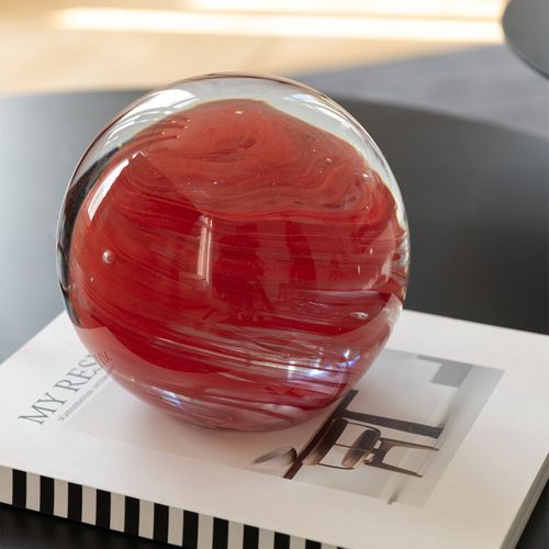 Presse-papier En Verre "twister" 17cm Rouge