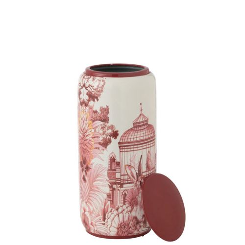 Pot En Porcelaine "moriko" 38cm Rouge et Blanc