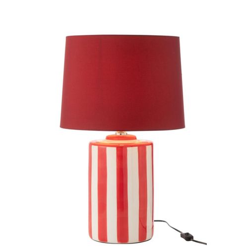 Lampe à Poser En Porcelaine "listra" 63cm Rouge