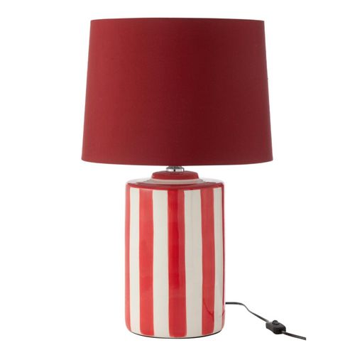 Lampe à Poser En Porcelaine "listra" 63cm Rouge
