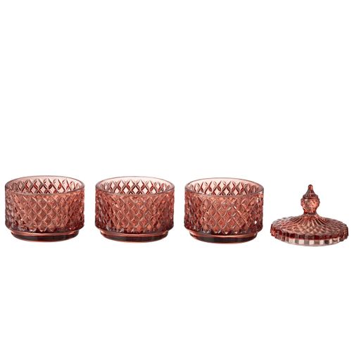 Boîte Déco En Verre "3 Étages" 20cm Orange