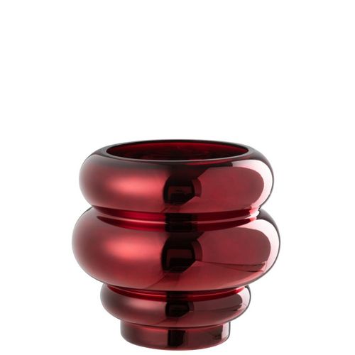 Photophore Design "cléa" 20cm Rouge Foncé