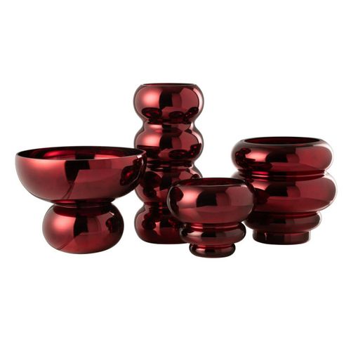 Photophore Design Bol "cléa" 23cm Rouge Foncé