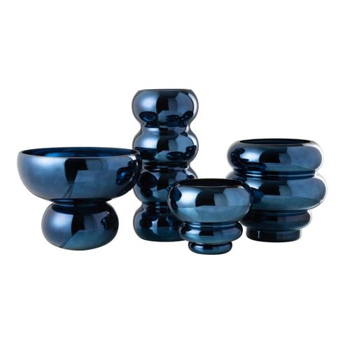 Photophore Design Bol "cléa" 23cm Bleu