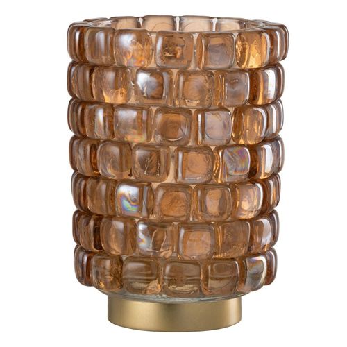 Photophore Mosaïque En Verre "harlan" 20cm Cognac