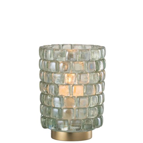 Photophore Mosaïque En Verre "harlan" 20cm Transparent