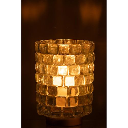 Photophore Mosaïque En Verre "harlan" 20cm Transparent