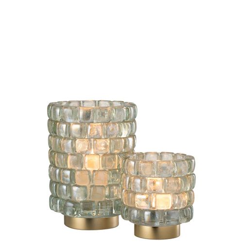 Photophore Mosaïque En Verre "harlan" 20cm Transparent