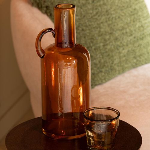 Vase Design Avec Anse "blognac" 32cm Marron