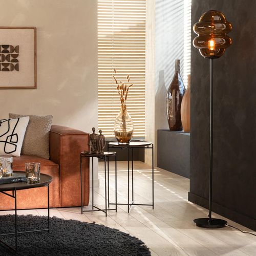 Lampadaire En Verre "cuillere Miel" 160cm Marron