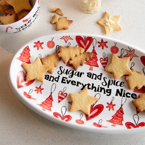 Assiette De Présentation De Noël "bakery" 55cm Rouge