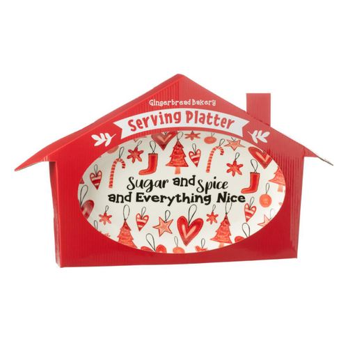 Assiette De Présentation De Noël "bakery" 55cm Rouge