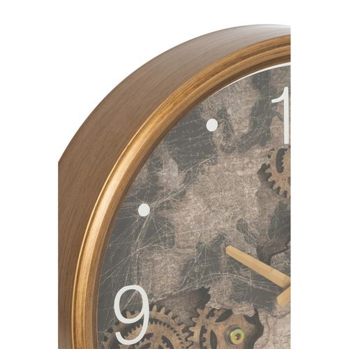 Horloge Murale "carte Europe" 39cm Doré