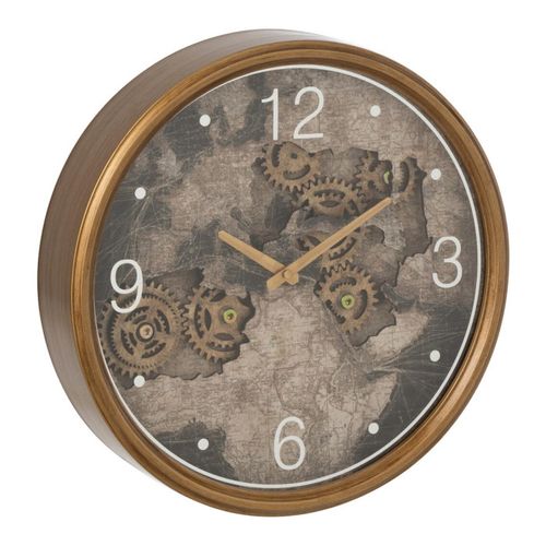 Horloge Murale "carte Europe" 39cm Doré