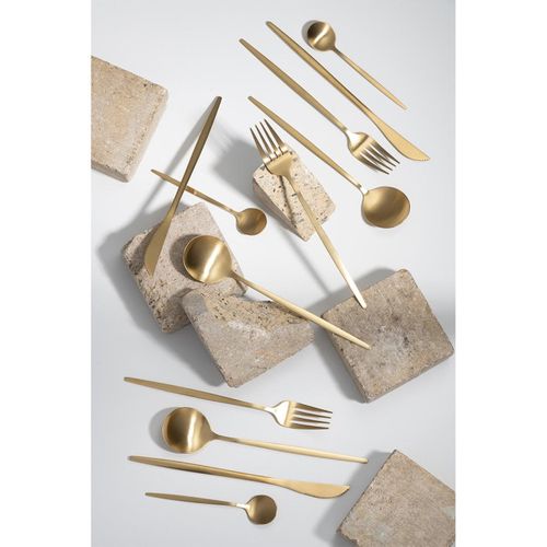 Ménagère 24 Pièces En Inox "mat" 27cm Doré