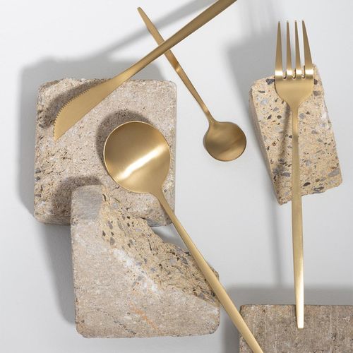 Ménagère 24 Pièces En Inox "mat" 27cm Doré