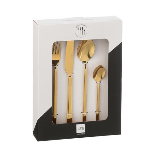 Ménagère 24 Pièces En Inox "brillant" 27cm Doré