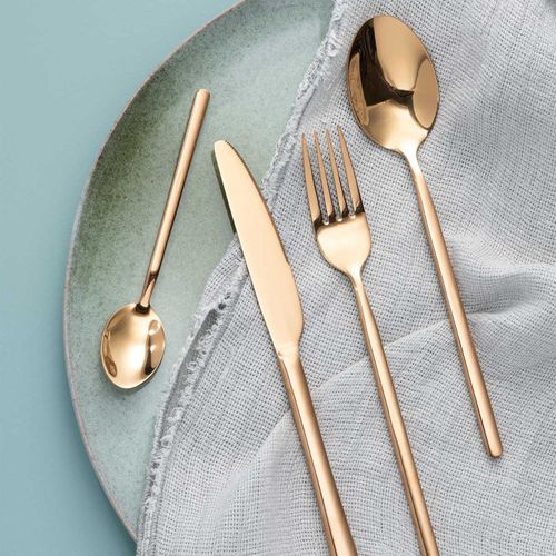 Ménagère 24 Pièces En Inox "brillant" 27cm Cuivre