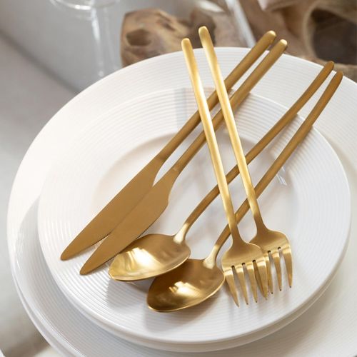 Ménagère 24 Pièces En Inox "irvin Mat" 27cm Doré