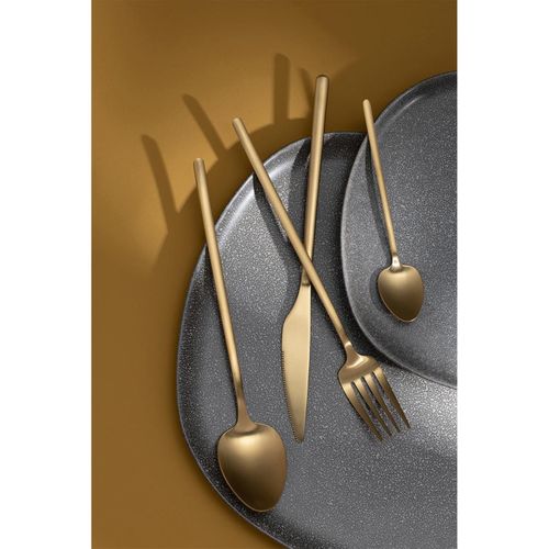 Ménagère 24 Pièces En Inox "irvin Mat" 27cm Doré