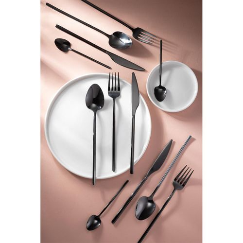 Ménagère 24 Pièces En Inox "irvin Brillant" 27cm Noir