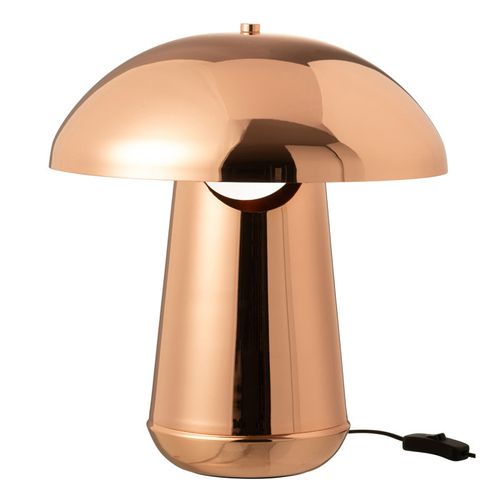 Lampe à Poser Design En Métal "champignon" 43cm Cuivre