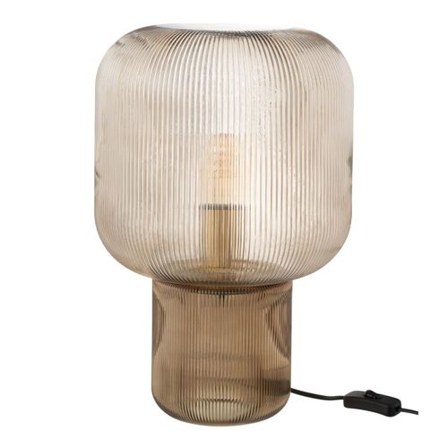 Lampe à Poser En Verre "allyson" 42cm Marron