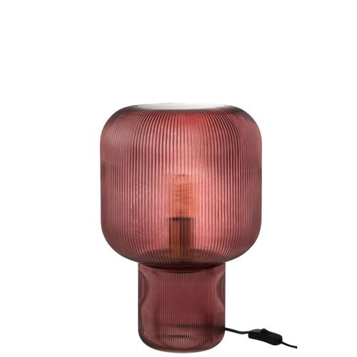Lampe à Poser En Verre "allyson" 42cm Rouge