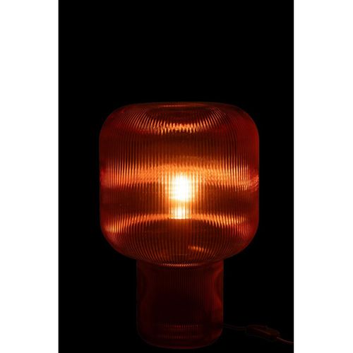 Lampe à Poser En Verre "allyson" 42cm Rouge